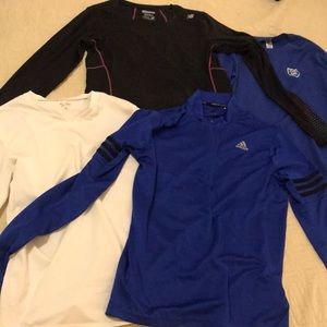 Four athletic long sleeve shirts bundle, will fit size S